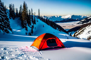 چادر دونفره در برف
